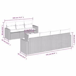 VidaXL 3251069 banc de jardin Rotin, Verre trempé