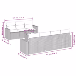 VidaXL 3251070 banc de jardin Rotin, Verre trempé