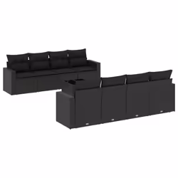 VidaXL 3251082, Noir, Rotin, Verre trempé, 110 kg, Adultes et enfants, 550 mm, 550 mm