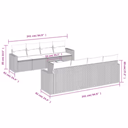 VidaXL 3251083 banc de jardin Rotin, Verre trempé