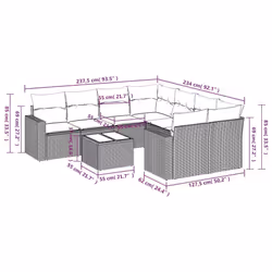 VidaXL 3251095 banc de jardin Rotin, Verre trempé