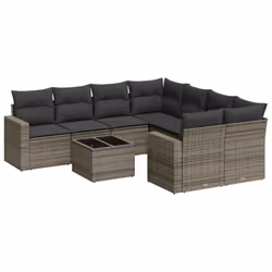 VidaXL 3251097, Gris foncé, Rotin, Verre trempé, 110 kg, Adultes et enfants, 550 mm, 550 mm