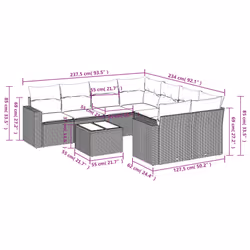 VidaXL 3251097 banc de jardin Rotin, Verre trempé