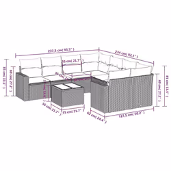 VidaXL 3251099 banc de jardin Rotin, Verre trempé