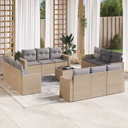 VidaXL 3251106 banc de jardin Rotin, Acier