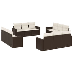 VidaXL 3251110 banc de jardin Rotin, Acier