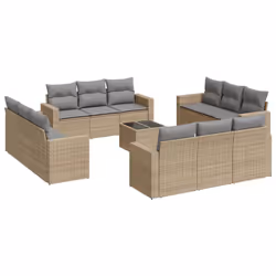 VidaXL 3251116, Gris clair, Rotin, Verre trempé, 110 kg, Adultes et enfants, 550 mm, 550 mm