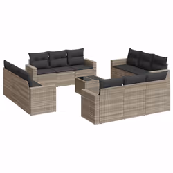 VidaXL 3251119, Gris foncé, Rotin, Verre trempé, 110 kg, Adultes et enfants, 550 mm, 550 mm