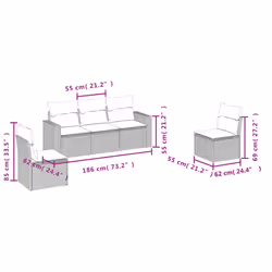 VidaXL 3251122 banc de jardin Rotin, Acier