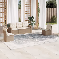 VidaXL 3251125 banc de jardin Rotin, Acier