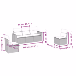 VidaXL 3251126 banc de jardin Rotin, Acier