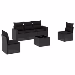 VidaXL 3251132, Noir, Rotin, Verre trempé, 110 kg, Adultes et enfants, 550 mm, 550 mm