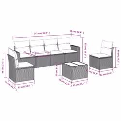 VidaXL 3251143 banc de jardin Rotin, Acier