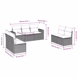VidaXL 3251167 banc de jardin Rotin, Acier