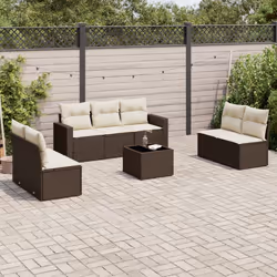 VidaXL 3251170 banc de jardin Rotin, Acier