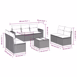 VidaXL 3251170 banc de jardin Rotin, Acier