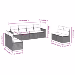 VidaXL 3251183 banc de jardin Rotin, Acier