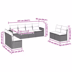 VidaXL 3251189 banc de jardin Rotin, Acier