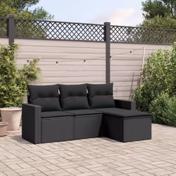 VidaXL 3251202 banc de jardin Rotin, Acier