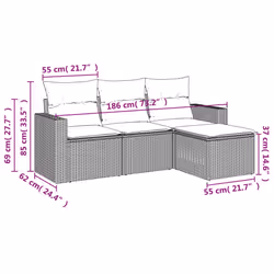 VidaXL 3251202 banc de jardin Rotin, Acier