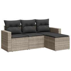 VidaXL 3251209 banc de jardin Rotin, Acier