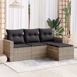 VidaXL 3251209 banc de jardin Rotin, Acier
