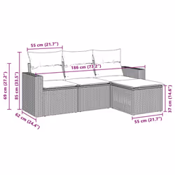 VidaXL 3251209 banc de jardin Rotin, Acier