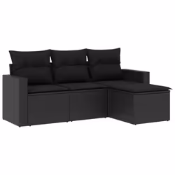 VidaXL 3251212, Noir, Rotin, Verre trempé, 110 kg, Adultes et enfants, 550 mm, 550 mm