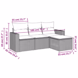 VidaXL 3251213 banc de jardin Rotin, Verre trempé
