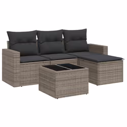 VidaXL 3251217, Gris foncé, Rotin, Verre trempé, 110 kg, Adultes et enfants, 550 mm, 550 mm