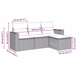 VidaXL 3251219 banc de jardin Rotin, Verre trempé