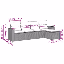 VidaXL 3251230 banc de jardin Rotin, Acier