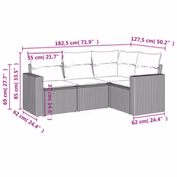 VidaXL 3251242 banc de jardin Rotin, Acier - Vue supplémentaire 3