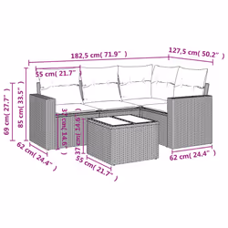 VidaXL 3251246 banc de jardin Rotin, Acier