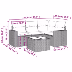 VidaXL 3251250 banc de jardin Rotin, Acier