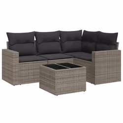 VidaXL 3251257, Gris foncé, Rotin, Verre trempé, 110 kg, Adultes et enfants, 550 mm, 550 mm