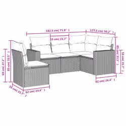 VidaXL 3251307 banc de jardin Rotin, Acier