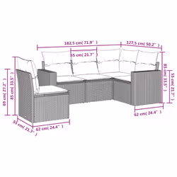 VidaXL 3251312 banc de jardin Rotin, Verre trempé