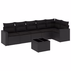 VidaXL 3251332, Noir, Rotin, Verre trempé, 110 kg, Adultes et enfants, 550 mm, 550 mm