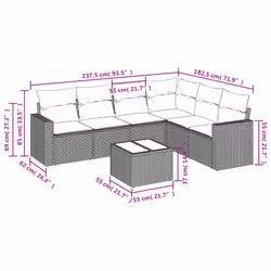 VidaXL 3251343 banc de jardin Rotin, Acier