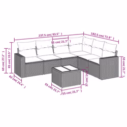 VidaXL 3251350 banc de jardin Rotin, Acier