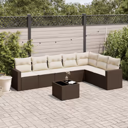 VidaXL 3251390 banc de jardin Rotin, Acier