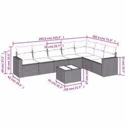 VidaXL 3251390 banc de jardin Rotin, Acier