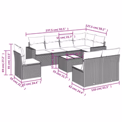VidaXL 3251406 banc de jardin Rotin, Acier