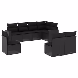 VidaXL 3251412, Noir, Rotin, Verre trempé, 110 kg, Adultes et enfants, 550 mm, 550 mm