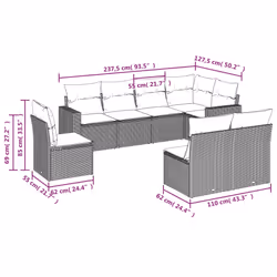 VidaXL 3251412 banc de jardin Rotin, Verre trempé