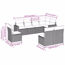 VidaXL 3251415 banc de jardin Rotin, Verre trempé