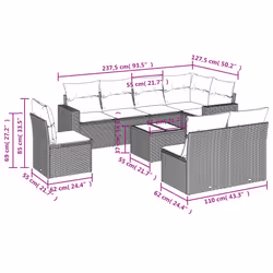 VidaXL 3251416 banc de jardin Rotin, Verre trempé