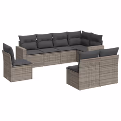VidaXL 3251417, Gris foncé, Rotin, Verre trempé, 110 kg, Adultes et enfants, 550 mm, 550 mm