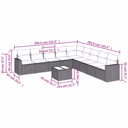 VidaXL 3251425 banc de jardin Rotin, Acier